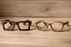 Occhiali in legno artigianali uomo e donna con differenze di design e proporzioni